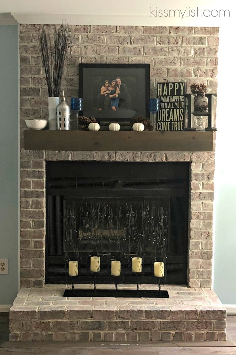 How to whitewash your brick fireplace (without calling a professional ...